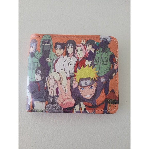 Classic Japanese Anime Naruto Characters One Size Leather Purse Orange Wallet - Picture 3 of 3